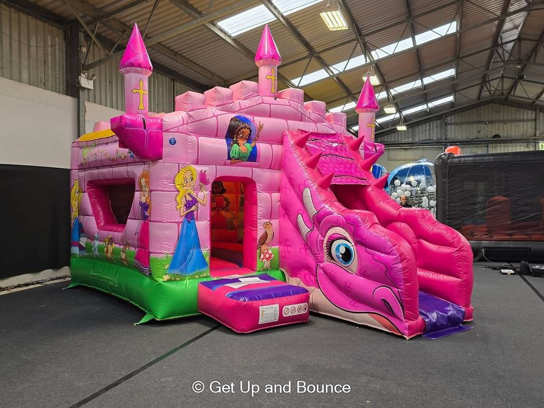Princess Deluxe Castle & Slide Combi - Bouncy Castle Hire, Slides ...